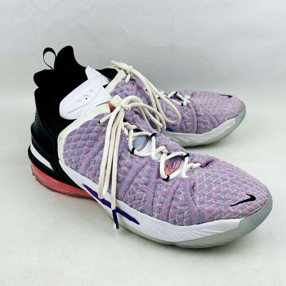 Nike Big Kid's Lebron 18 GS Graffiti Basketball Shoes Youth 7 Purple CW2760-900